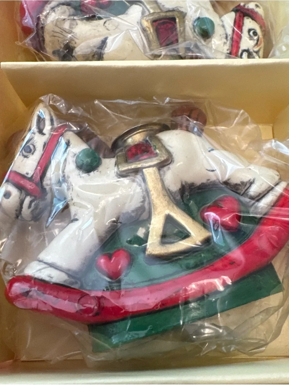 Holiday Memories Collector Ornament Rocking Horse Candles - White/Red